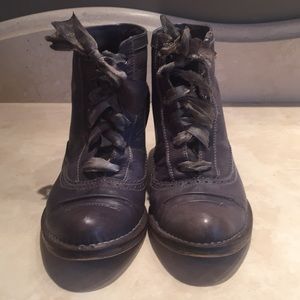 Gray bootie, distressed vintage look